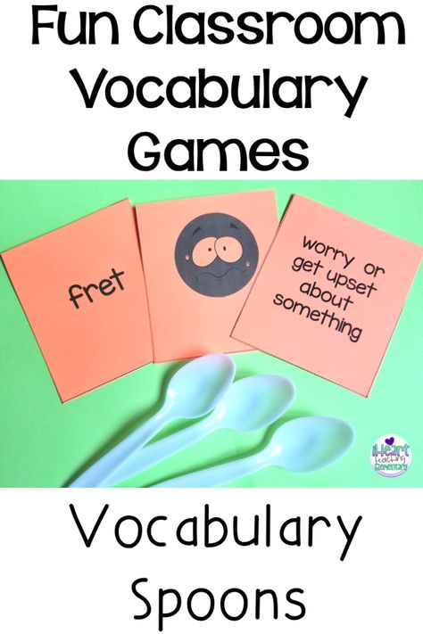 Here are some ideas for fun classroom vocabulary games you can play using any word list. They are engaging and easy to set up!    #classroomvocabularygames #vocabularygames #iheartteachingelementary Play, Engagements, Middle School Vocabulary Games, Middle School Vocabulary, Vocabulary Development Activities, Vocabulary Games, Teaching Vocabulary, Language Development Activities, Vocabulary Words Activities
