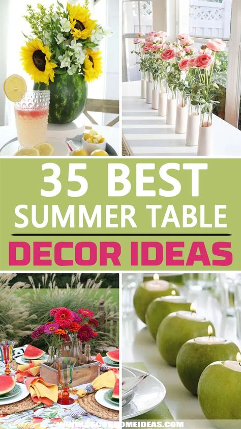 Design, Fruit, Diy, Decoration, Summer Table Decorations, Summer Centerpieces, Spring Table Decor, Summer Decorating, Summer Flower Centerpieces