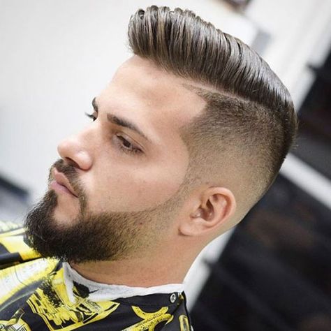 Stylish Beard Fade - Undercut with Pompadour and Faded Beard Beard Styles, Beard Hairstyle, Beard Styles For Men, Beard Styles Short, Beard Shape Up, Beard Fade, Beard Shapes, Faded Beard Styles