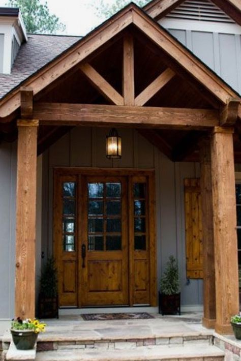 Entry Exterior, Modern Farmhouse, Home Décor, Entry Doors, Front Door, Farmhouse Front Porches, Custom Home Builders, Home Builders, House Exterior