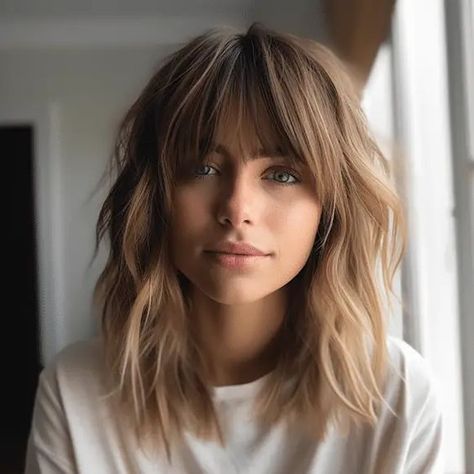 43 Stunning Curtain Bangs with Layers Hairstyle Ideas Middle Part Bangs, Sweeping Bangs, Choppy Fringe, Medium Length Haircut With Layers Bangs, Front Bangs, Choppy Layers, Medium Length Hair With Layers And Side Bangs, Choppy Bangs, Layered Haircuts With Bangs