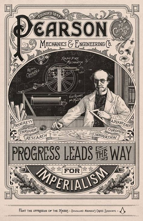 VICTORIAN DESIGN– Heritage Type Co. Steampunk, Vintage Typography, Typography, Vintage Ads, Assassins Creed Syndicate, History Design, Old Advertisements, Advertising, Vintage Graphics