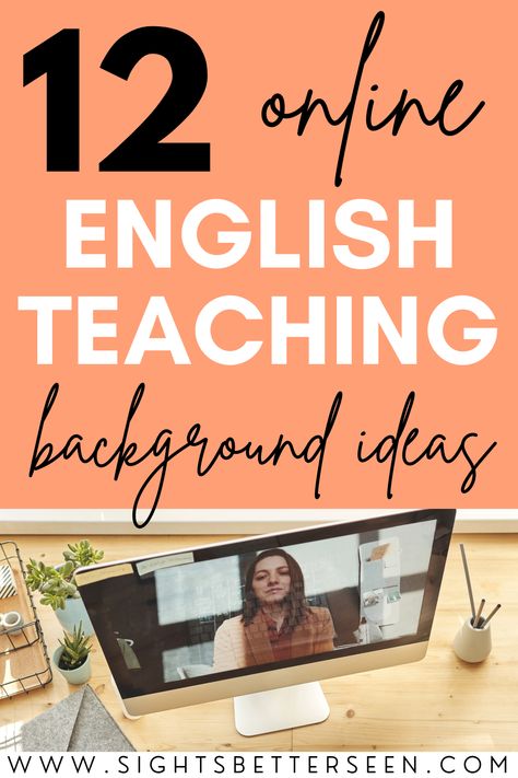 Check out these 12 online English teaching background ideas from actual ESL teachers! These teachers often travel and teach, so their backgrounds are simple and easy to set up. They also work for all teachers in different online ESL companies, like VIP Kid, Palfish, or GogoKid. If you teach English online, this post will help you get your classroom set up in no time! Online English Teacher, Teaching English Online, Online Teaching, Language Teaching, Language Teacher, Second Language Teaching, Teaching Materials, Teaching English, Online Tutoring
