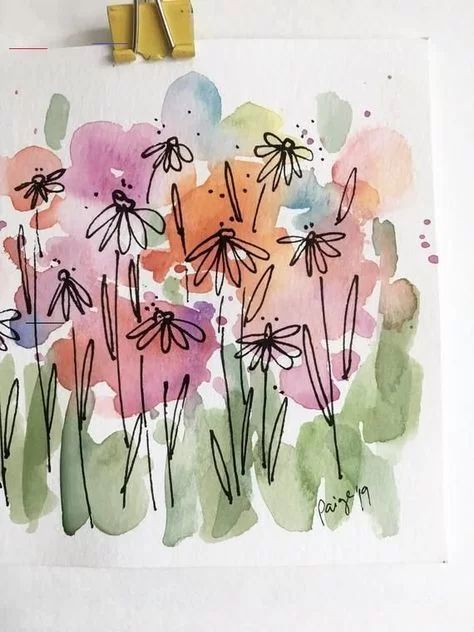 Floral, Painting & Drawing, Watercolour Art, Ink, Watercolor Paintings For Beginners, Watercolor Flower Art, Watercolor Painting Techniques, Watercolor Art Lessons, Watercolor Cards