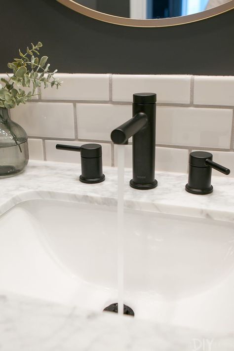 I just added a matte black faucet to my bathroom! Come check out the one I chose, along with other black bathroom faucets that are gorgeous! #blackfaucet #faucet #bathroom #DIYbathroom #bathroommakeover Bathroom Lighting, Bathroom Taps, Bathroom Fixtures, Black Bathroom Faucet, Bathroom Faucets, Bathroom Sink Faucets, Black Faucet Bathroom, Bathroom Faucet Trends, Modern Bathroom Faucets