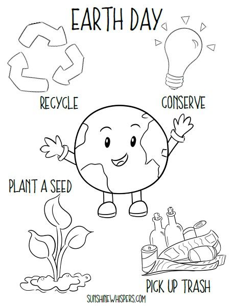 FREE Earth Day Printables For Kids Pre K, Colouring Pages, Recycling, Montessori, Diy, Earth Week Crafts, Earth Day Coloring Pages, Earth Day Projects, Earth Week Preschool