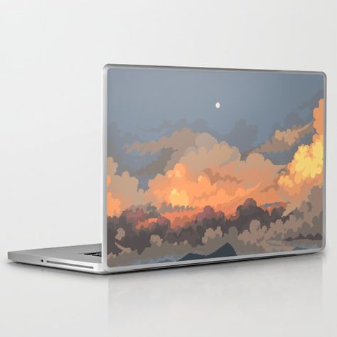 Laptop Painting Ideas, Laptop Customization, Nature Moon, Morning Landscape, Celestial Event, Painting Sunset, Red Sky At Morning, Student Life Hacks, Font Illustration