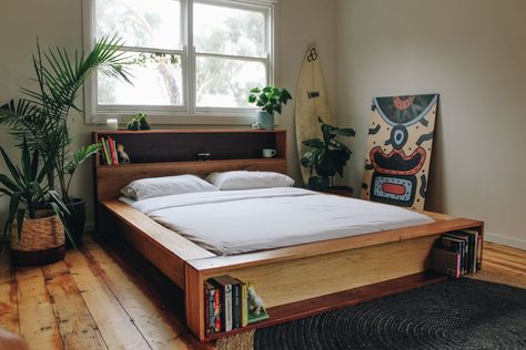 Bed Headboards, Bed Bookshelf, Bookshelf Headboard, Wood Bed Frame, Bed Frame, Bookshelf Bed, Bed Frames, Platform Bed Designs, Platform Bed