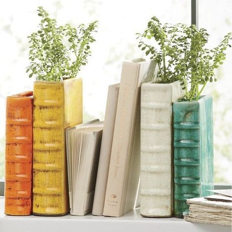 Book Vase Bookends | Bookcases Collection Design, Diy, Bookends, Pottery Art, Pottery Painting, Vases, Ceramics Pottery Art, Ceramics Projects, Pottery Crafts