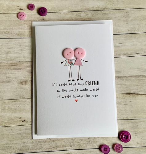 Crafts, Special Friend Gifts, Cards For Friends, Diy Cards For Best Friend, Best Friend Cards, Message For Best Friend, Friendship Cards, Handmade Cards For Friends, Friendship Cards Diy