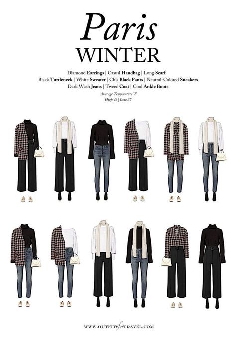 Seasonal Guide: The 10 pieces you need to pack for a trip to Paris in the winter. What to Wear to Paris in the Winter. Paris winter packing list. Outfits, Capsule Wardrobe, Winter Capsule Wardrobe Travel, Winter Capsule Wardrobe, Winter Travel Clothes, Winter Travel Wardrobe, Fall Travel Wardrobe, Winter Wardrobe Essentials, Capsule Wardrobe Winter