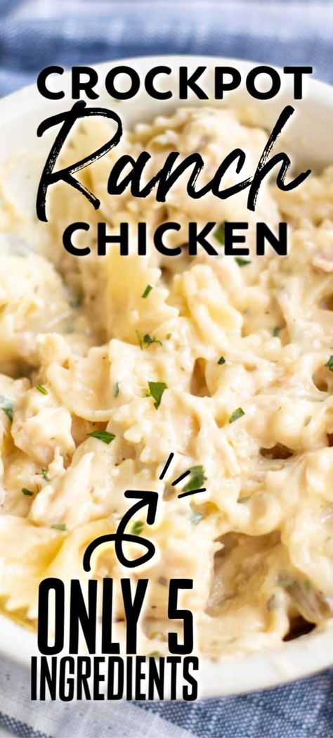 Slow Cooker, Pasta, Slow Cooker Recipes, Slow Cooker Chicken, Crockpot Ranch Chicken, Ranch Chicken Crockpot, Crockpot Chicken Meals, Ranch Slow Cooker Chicken, Crockpot Chicken Healthy
