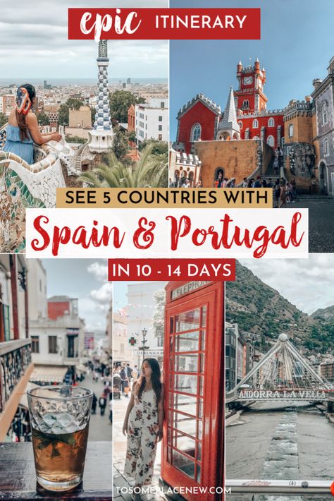 Spain and Portugal Travel itinerary 2 weeks | Spain and Portugal beautiful places to visit | See Spain Portugal Morocco Andorra Gibraltar and more #spain #portugal #europe Backpacking Europe, Europe Destinations, European Travel, Trips, Destinations, Europe Travel Guide, Europe Travel Tips, Spain And Portugal, European Vacation