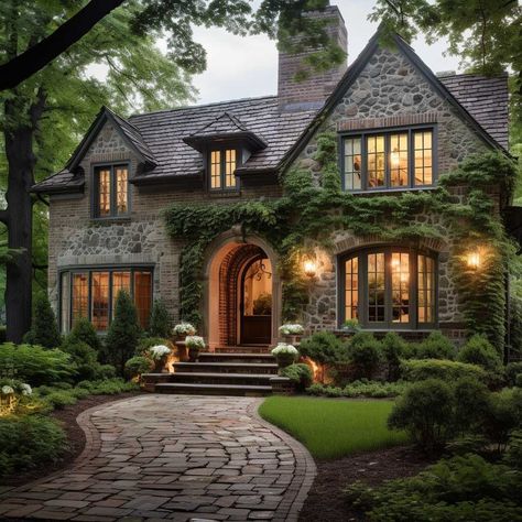 Architecture, Exterior, Interior, Architectural Styles, Stone And Brick House Exterior, Brick And Stone House Exterior, Brick And Stone Exterior Combinations, Stone Exterior Houses, Brick Exterior House