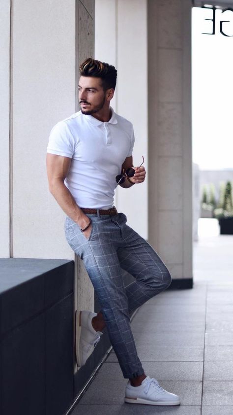 White Polo Shirt Outfit Ideas For Men #poloshirt #shirt #outfitideas #mensfashion #streetstyle #Mensoutfits Men's Fashion, Men Casual, Casual, Business Casual Outfits, Business Casual Men, Mens Fashion Trends, Mens Casual Outfits, Mens Casual Outfits Summer, Stylish Mens Outfits