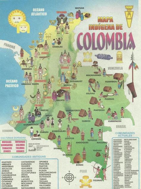 Esta es tu Colombia: Mapa de las culturas indigenas en Colombia Guatape, Medellin, Colombia Turismo, Bogota Colombia, Colombia Travel, Colombia Map, Ecuador, Colombian Culture, South America