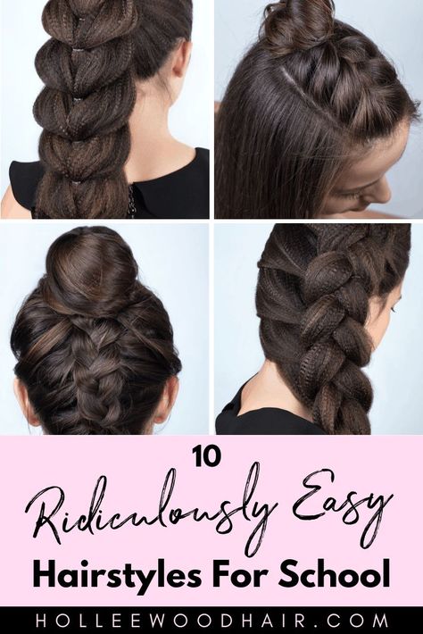 Do you want the perfect new back-to-school hairstyle? Whether you're looking for back to school hairstyles for girls, teens, or any length of hair, this step-by-step hair inspiration guide will help you find some ridiculously cute and easy hairstyles for school! #Hairstyles #BackToSchool #BackToSchoolHair #SchoolHair Braided Hairstyles, Easy Hairstyles For School, Hairstyles For School, Easy Hairstyles For Medium Hair, Kids Hairstyles, Cute Hairstyles For School, Messy Braid Tutorials, Lazy Hairstyles, Braided Hairstyles Tutorials