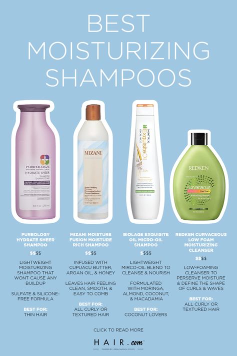 There's no denying the winter blues have our strands feeling particularly dry lately. If you're in the same boat, we gathered a list of the best moisturizing shampoos to help replenish your locks during the colder months. Best Shampoos, Good Shampoo And Conditioner, Hydrating Shampoo, Moisturizing Shampoo, Moisturize Hair, Shampoo For Thick Hair, Hair Cleanse, Shampoo For Curly Hair, Hair Shampoo