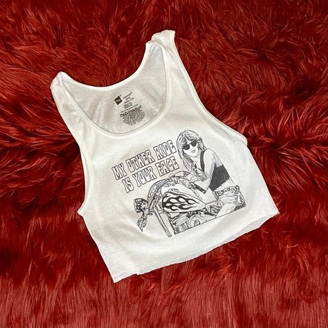 Ribbed Tank with My Other Ride Vintage Inspired Graphic Vintage, Tops, Casual, Outfits, Ribbed Tank Tops, Vintage Tank, Tank Top Outfits, Graphic Tank Tops, Tee Shirt