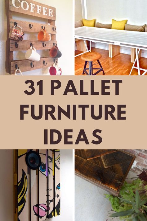 The best DIY pallet furniture ideas to give you inspiration for your own pallet furniture project. Using pallets to create furniture saves you money and saves the environment by recycling unwanted materials. #palletfurniture #ideas #diypallet #palletproject #upcyclingpallets Wood Pallet Furniture, Wardrobes, Inspiration, Pallet Furniture Easy, Diy Pallet Furniture, Diy Furniture Projects, Diy Wood Pallet Projects, Pallet Storage, Furniture From Pallets