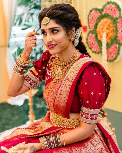 Instagram, Brides, Design, Ideas, South Indian Bride Saree, South Indian Bride Hairstyle, South Indian Wedding Saree, Bridal Sarees South Indian, Indian Bridal Fashion