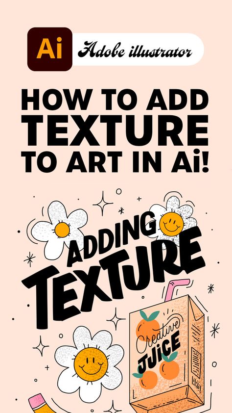 Learn how to add texture to you artwork or handlettering in Adobe Illustrator by creating a simple scatter brush! Ideas, Design, Inspo, Ilustrasi, Photoshop Tutorial, Simple Illustration, Desain Grafis, Grafik, Design Tutorials