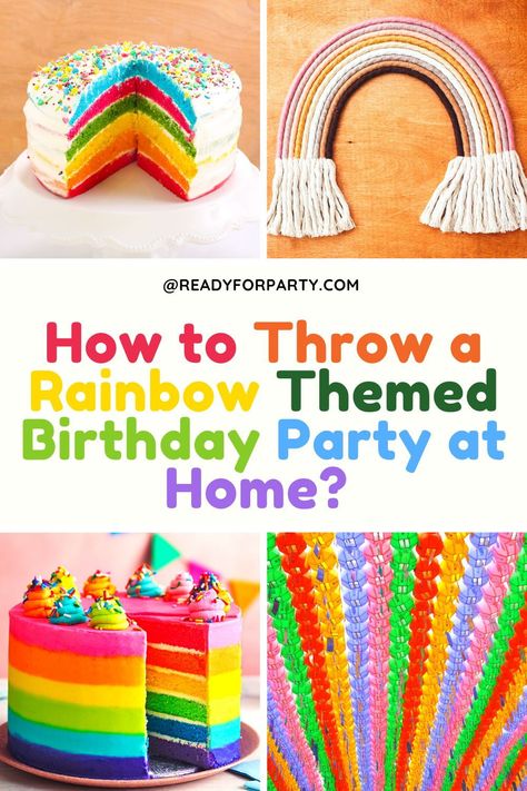Birthday Parties, Party Favours, Cake, Snoopy, Rainbow Themed Birthday Party, Rainbow Birthday Party Decorations, Birthday Party Games, Birthday Party Themes, Rainbow Birthday Party