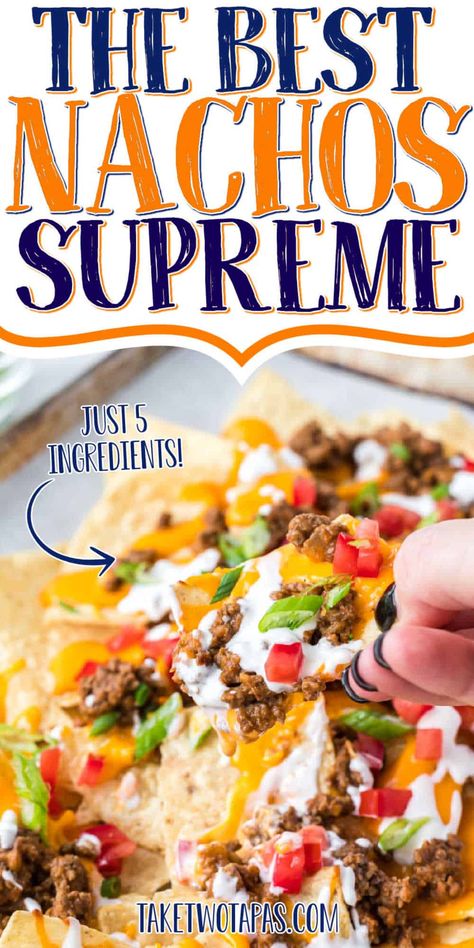 Enchiladas, Dips, Snacks, Best Nacho Recipe Ever, Nacho Toppings, Loaded Nachos Recipe, Loaded Nachos, Nachos Supreme Recipe, Super Nachos Ground Beef