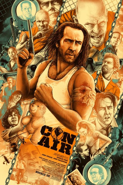 Con Air (1997) [1000x1500] by Matt Ryan Tobin Action, 90s Action Movies, Air Movie, Action Movie Poster, How Do I Live, Best Action Movies, Movie Artwork, Movie Posters Design