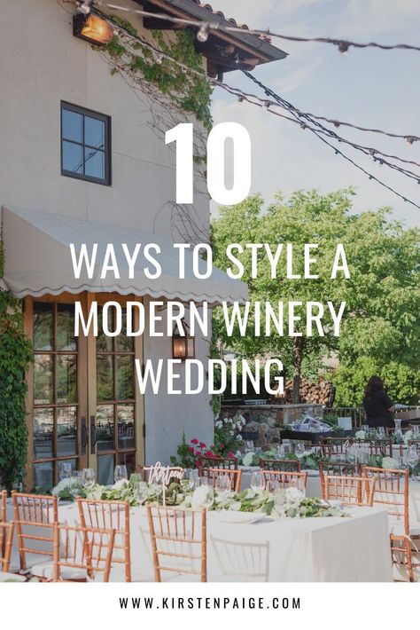 10 Ways to Style a Modern Winery Wedding, #kpbride | Kirsten Paige | Truly one of my favorite weddings to date was our Kirsten Paige bride, Brooklyn! Her wedding was outdoors at Clos LaChance Winery in California. Styled & planned all by herself. With twinkle tights, wooden chairs, greenery, white bouquets, white bridesmaid dresses and more this wedding decor is one not to miss. View the full blog post for more! -> https://www.kirstenpaige.com/blog/california-vineyard-wedding/brooklyn-and-jason Wedding Venues, Wedding Decor, Winery Wedding Dress, Sonoma Wedding, Winery Wedding Reception, Winery Wedding Venues, Winery Weddings, Winery Wedding Decorations, Winery Wedding Theme
