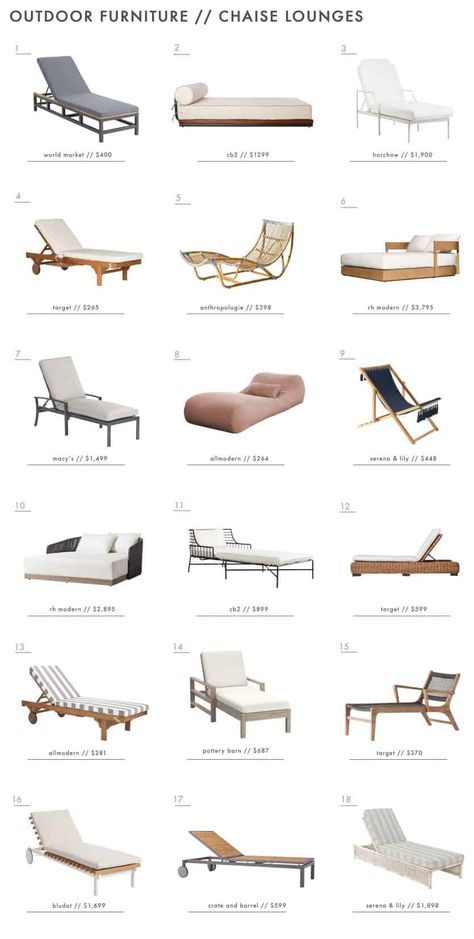 130+ of Our Favorite Patio & Outdoor Furniture Picks to Get Summer Started...RIGHT NOW Chaise Longue, Outdoor Chaise Lounge Chairs, Outdoor Chaise Lounge Chair, Outdoor Chaise Lounge, Patio Chaise Lounge, Outdoor Chaise, Lounge Chair Outdoor, Outdoor Lounge Furniture, Outdoor Sofa