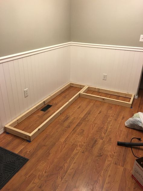 How to Build a Breakfast Nook - brycematheson.io Built In Breakfast Nook, How To Build A Breakfast Nook, Corner Bench Kitchen Table, Kitchen Nook Bench, Kitchen Nook Table, Kitchen Corner Bench, Breakfast Nook With Storage, Breakfast Nook Table, Built In Bench Seating