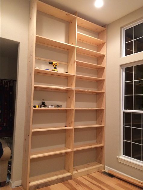 Built-In Bookshelves DIY Bookshelves, Diy Built In Shelves, Built In Bookcase, Built In Shelves, Bookshelves Diy, Diy Bookshelf Wall, Bookcase Diy, Furniture Storage, Bookshelf Design