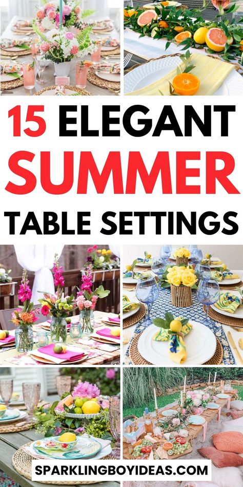 15 Best Summer Table Settings 2 Summer Diy, Decoration, Deko, Perfect Summer, Verano, Impress, Etiquette, Stunning Summer, Luncheon