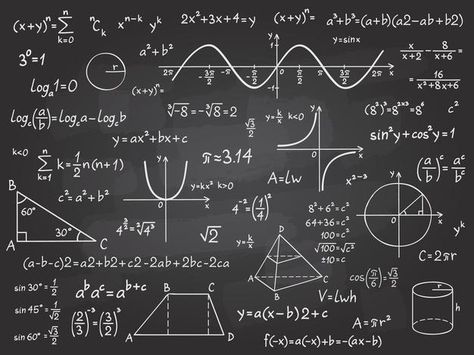 Math formula. mathematics calculus on sc... | Premium Vector #Freepik #vector #background #pattern #school #geometric Maths, Algebra Equations, Math Formulas, Equations, Math Problems, Algebra, Mathematics, Math, Graphing