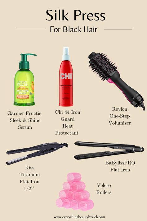 Trying an at-home silk press? Try these products out! Hair Growth, Natural Hair Journey Tips, Natural Hair Care Tips, Natural Hair Growth Tips, Hair Care Products, Natural Hair Straightening, Products For Natural Hair, Best Natural Hair Products, Natural Hair Treatments