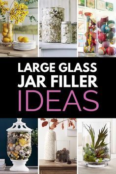 Decoration, Crafts, Diy, Ideas, Floral, Jar Filler Ideas, Large Glass Jar Ideas, Gallon Glass Jars, Glass Jar Filler Ideas
