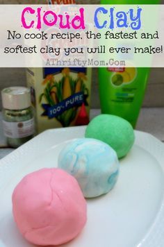 Cloud Clay recipe, only need two things to make this NO COOK recipe. The fastest and softest clay you will ever make #Playdough, #Clay, #DI... Salt Dough, Summer, Cooking, Diy, Baking Soda Clay, 2 Ingredients, Clay Food, Slime, Homemade Clay