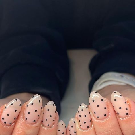 Payton Meyers on Instagram: "so simple & pretty 🤍 • • • • #nailart #nails #beauty #nailsofinstagram #utahnails #nailinspo #pinknails #luminarynailsystems #pinterest #pinterestnails #roundnails #almondnails #smileyfacenails #winternails #polkadotnails #simplenails #boycottboringnails #mgaddicted" Instagram, Cute Nails, Ongles, Kuku, Pokadot Nails, Uñas, Chic Nails, Dream Nails, Trendy Nails