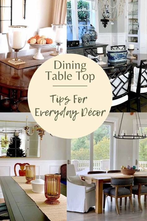 Decorator Mary Ann Pickett's simple ways to decorate your table for everyday and not just when you have company! #centerpieces Decoration, Diy, Home Décor, Everyday Dining Table Centerpiece, Dining Table Centerpiece Everyday, Dining Table Centerpiece Everyday Modern, Dining Room Table Centerpieces, Dining Table Setting Ideas Everyday, Dining Table Decor Everyday Centerpiece Ideas