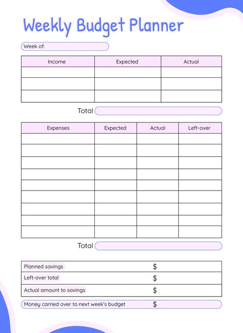 Expense Weekly Budget Template Free Printable, Weekly Paycheck Budget Printables Free, Bi Weekly Budget Printable Free, Biweekly Budget Template, Budget Planner Biweekly, Bi Weekly Budget Planner, Weekly Budget Template, Weekly Budget Planner Printable Free, Simple Budget Template Free Printable