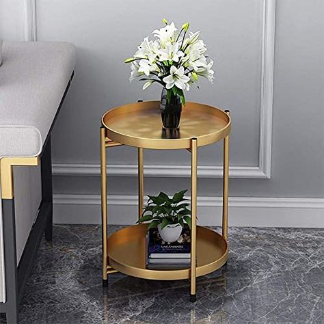 Home Décor, Highend Furniture, Round Nightstand, Mid Century Modern Side Table, Round End Tables, Mid Century Modern Nightstand, Home Office Furniture Desk, Telephone Table, Metal End Tables