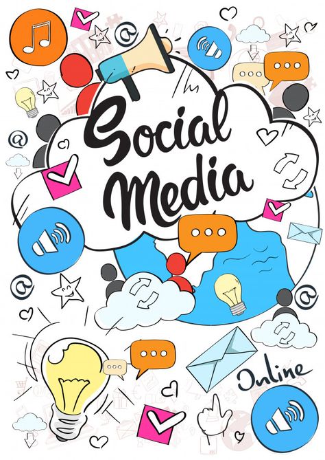 Social Media, Doodle, Animation, Doodles, Internet, Concept, Social Media Icons, Media, Social Media Instagram