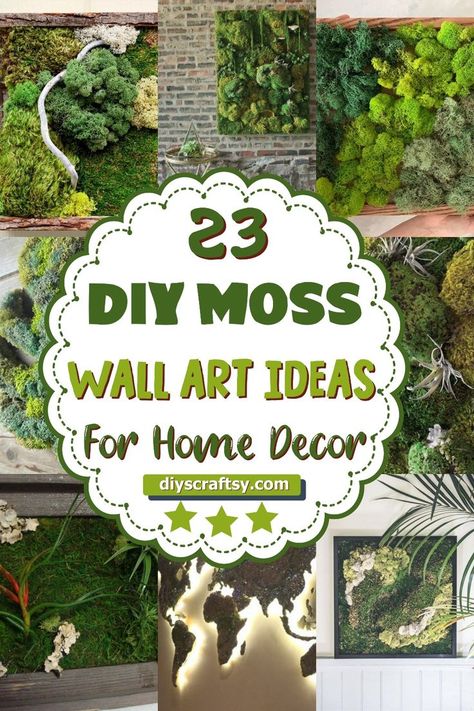 DIY Moss Wall Art Ideas Ideas, Art, Diy, Studio, Wall Terrarium, Moss Wall Art, Plant Wall Diy, Moss Decor, Faux Plants Decor