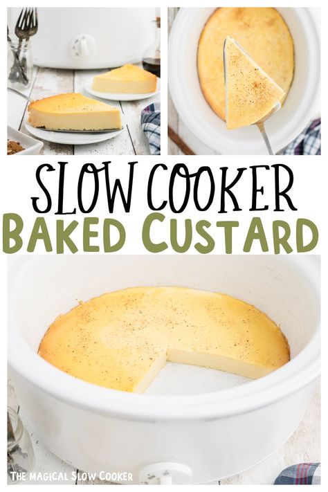 Slow Cooker Baked Custard Pie, Slow Cooker, Baked Dishes, Crock Pot Desserts, Crockpot Recipes, Crock Pot, Cooker Recipes, Crockpot Meals, Slow Cooker Recipes