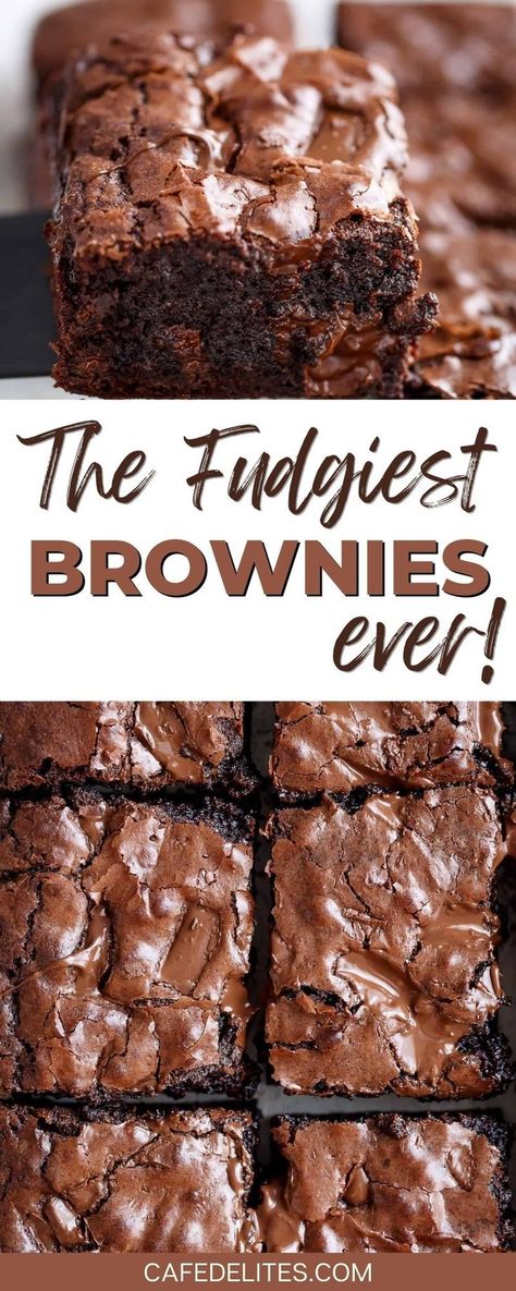The Best Chocolate Brownies, Gooey Homemade Brownies, Baking Ideas Brownies, The Best Homemade Brownies Recipe, Triple Fudge Brownies, Homemade Gooey Brownies, Best Fudgiest Brownies, Best Gooey Brownie Recipe, Soft Chewy Brownies