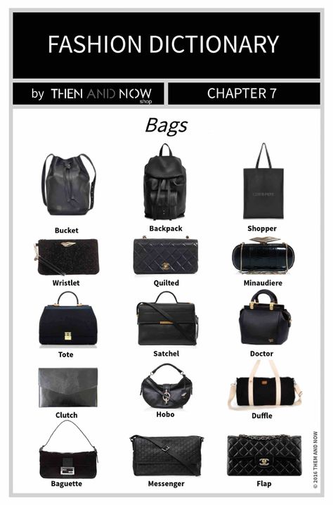 Capsule Wardrobe, Fashion Terms, Fashion Terminology, Fashion Vocabulary, Fashion 101, Fashion Dictionary, Style Guides, Fashion Infographic, Types Of Bag
