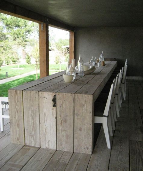 Outdoor Tables, Outdoor Wood, Wood Patio Furniture, Outdoor Furniture, Recycled Wood Furniture, Outdoor Table, Outdoor Dining, Outdoor Kitchen, Garden Furniture