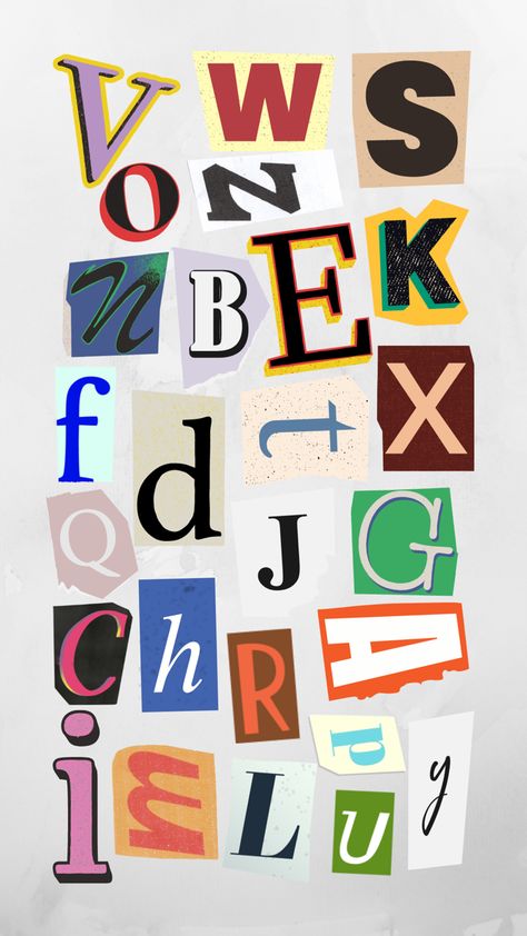 Collage, Letter Collage, Aesthetic Letters, Newspaper Letters, Alphabet Letters Images, Wallpaper Magazine, Letter Art, Letter Paper, Abc Font