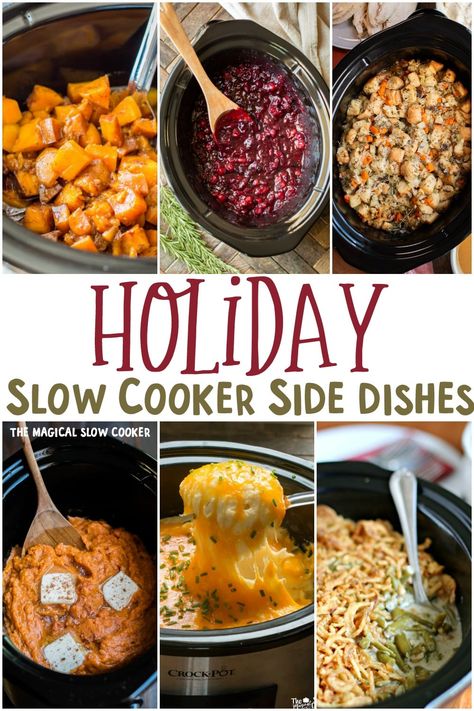 Slow Cooker, Christmas Recipes, Christmas Side Dishes, Crockpot Thanksgiving, Thanksgiving Side Dishes, Christmas Side Dish Recipes, Holiday Crockpot, Crockpot Side Dishes, Holiday Side Dishes